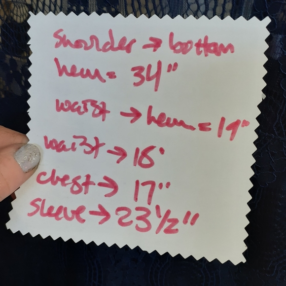 Navy Blue Lace Dress - Picture 3 of 4